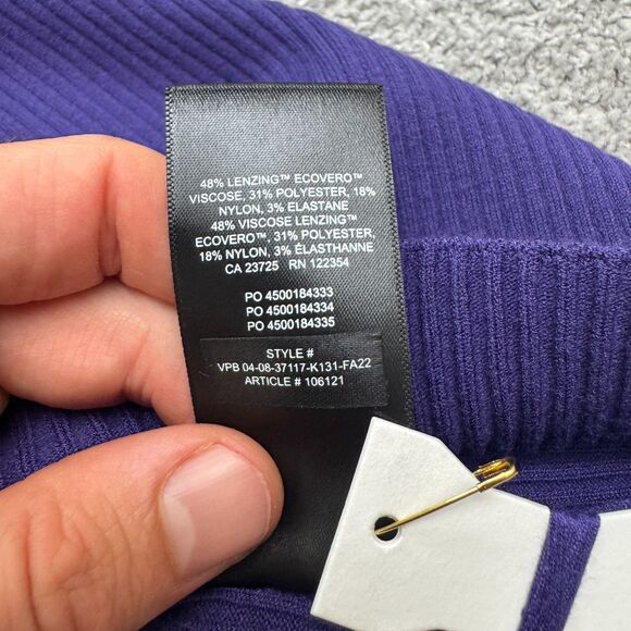 Aritzia Wilfred Saturn Ribbed Knit Bodycon Mini Tank Dress Womens Medium Purple - Picture 7 of 12